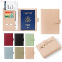 Vỏ hộ chiếu bằng da PU LAVELVET, Giá đỡ vé máy bay chống từ tính RFID, Túi dây kéo đơn giản Thẻ tín dụng du lịch có túi đựng thẻ ID Bifold Ví nam và nữ