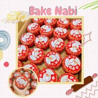 VỎ HỘP THIẾC KẸO TRÒN MÈO ĐỎ ĐÓNG GIỎ QUÀ TẾT