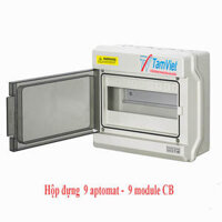 Vỏ hộp tủ điện chống nước ngoài trời IP65, hộp đựng 9 aptomat – 9module CB