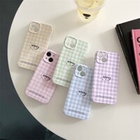 Vỏ iphone 14 promax case iphone 13 pro iphone 12 ốp lưng iphone happy smiley plaid case 21ip720