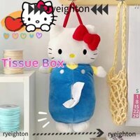 Vỏ khăn giấy Hello Kitty RYEIGHTON, Hộp đựng khăn giấy Hello Kitty Anime sang trọng, Túi đựng khăn giấy treo lưu trữ