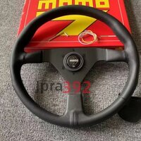 Vô lăng da đen Momo v1 340mm có nút còi đen