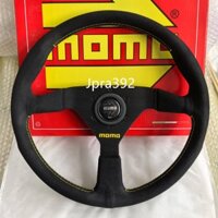 Vô lăng da lộn ô tô Momo V1 14 "340mm Khâu màu vàng