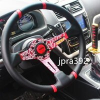 Vô lăng da MOMO 340mm Vô lăng ô tô da đĩa sâu