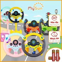 Vô lăng đồ chơi cho bé gắn xe ô tô bô lăng oto trẻ em cao cấp có đèn nhạc tặng PIN MySun
