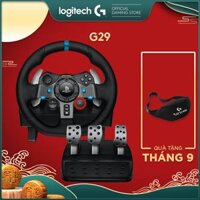 Vô lăng đua xe Logitech G29 Driving Force và bàn đạp thép không gỉ, tay lái bọc da thủ công, phù hợp PS5, PS4, PC, Mac -Hàng chính hãng