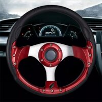 Vô lăng đua xe màu đỏ 32CM Bánh xe trôi thể thao PU có nút còi