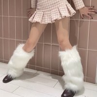 Vớ Lông Giả Harajuku Nhật Bản 40cm Ấm Áp Mùa Thu Đông Cho Nữ y2k