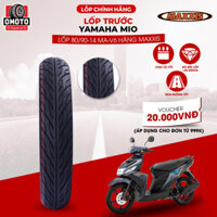 Vỏ Lốp 80/90-14 MA-V6 40P TL VÀNG MAXXIS, Lốp Không Ruột, Gai Xương Cá