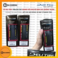 Vỏ (Lốp) Gấp Cho Xe Đạp Siêu Nhẹ - Độ Bám Cao Aramid Skinwall DELI TIRES Kích Cỡ 700x23/25C ( Cái )