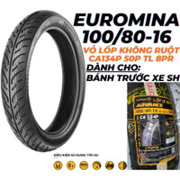 Vỏ Lốp Xe Máy Không Ruột Euromina 100/80-16 CA134P 50P 8PR TL Bánh Trước Xe Honda SH