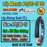 Vỏ Lốp Xe Máy Maxxis 3D Gai Kim Cương - 70/90/17 Cho Sirius Jupiter Exciter Chính Hãng