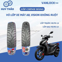 Vỏ lốp xe máy Vanlock Air Blade, Vision, Vario, Click, Mio, Luvias 80 90 14 + 90 90 14 (Lốp không xài ruột)