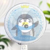 Vỏ Lưới Bọc Lồng Quạt Có Dây Rút Và Dây Chun Bảo Vệ An Toàn Cho Trẻ Em Kẹp Tay Mẫu Hoạt Hình Dễ Thương – VL_Chim Cánh Cụt