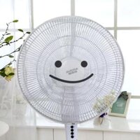 Vỏ Lưới Bọc Lồng Quạt Có Dây Rút Và Dây Chun Bảo Vệ An Toàn Cho Trẻ Em Kẹp Tay Mẫu Hoạt Hình Dễ Thương – VL_Mặt Cười Trắng