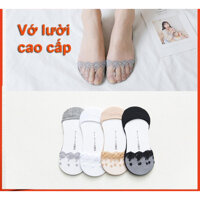 Vớ lười Cotton Trơn Cổ Ngắn Hàn Quốc - Tất Vớ Cổ Thấp Unisex Thấm Hút Mồ Hôi Cực Tốt - hồng,Vớ ren