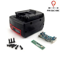 Vỏ mạch Bosch 14.4V  2 hàng Li-ion cân bằng, Led báo pin, nhận sạc zin lắp 8 cell