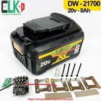 Vỏ Mạch pin Dewalt 8Ah 10 cell 21700 nhận sạc zin màu đen D002 ( CLKP _ 368 )