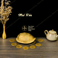 Vỏ Mai Rùa Đồng Vàng 9cm - Vật Phẩm Đồng Phong Thủy