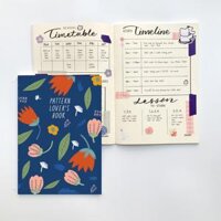 Vở May Gáy 100gsm 80 Trang Kẻ Ngang Dot Grid Crabit - Dot - Hoa đỏ - Vở lẻ