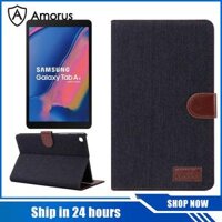 [Vỏ Máy Tính Bảng AMORUS] Cho Samsung Galaxy Tab A 8.0 (2019) Với S Pen P200 P205 Vỏ Quần Jean Đứng Hình Ví Bằng Da Bảo Vệ Máy Tính Bảng LazadaMall