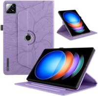 Vỏ máy tính bảng dạng đứng 360 độ Tương thích với Xiaomi Pad 6S Pro 12.4 Inch 2024 - Mẫu Tree of Life (Màu tím)