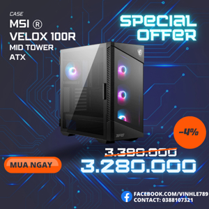 Vỏ máy tính - Case MSI MPG VELOX 100R