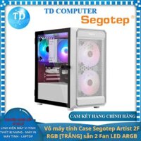 Vỏ máy tính Case Segotep Artist 2F RGB TRẮNG sẵn 2 Fan LED ARGB Gaming Kính cường lực M-ATX, ITX - Hàng chính hãng NetWork Hub phân phối