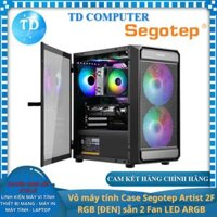 Vỏ máy tính Case Segotep Artist 2F RGB ĐEN sẵn 2 Fan LED ARGB Gaming Kính cường lực M-ATX, ITX - Hàng chính hãng NetWork Hub phân phối