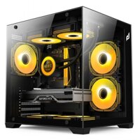 Vỏ máy tính ECS1507, màu đen - Edra | Cổng kết nối: 1xUSB 3.0, 2xUSB 2.0, 1xAudio, 1xFan controller | Hỗ trợ tản nhiệt nước (Radiator): 240 mm | Hỗ trợ VGA tối đa: 330 mm | Số khay ổ cứng: 1xHDD + 2xSSD | Hỗ trợ quạt (Fan): 7 quạt 120 mm (2 nóc, 1 sau, 2 dưới, 2 mainboard) | Kích thước: 225 x 275 x 355 mm; 12T