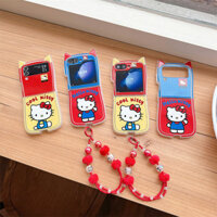 Vỏ mèo HELLO KITTY màu xanh đỏ cho OPPO Find N3 FLIP Ốp lưng chống sốc Tpu Fold Vỏ điện thoại