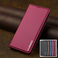 Vỏ Mới Cho IPhone 16 16E 15 14 Plus 13 12 11 Pro Max Màu Đỏ Lật Đứng Ví Da Bao Da