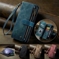 Vỏ mới cho samsung z fold 5 4 3 caseme flip stand leather wallet case cover with lanyard