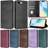 Vỏ Mỏng Cho iPhone 8 Plus 7 Plus 6 Plus XR XS Max SE3 2022 SE2 2020 Retro Ví Da PU Mềm Khe Cắm Thẻ Da Bảo Vệ Da Flip Stand Nhiều Vỏ