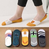 Vớ nam Giày nam mùa xuân và mùa hè mỏng siêu ngắn Vớ vô hình Phiên bản Hàn Quốc của silicone Giày chống trượt Peas Vớ Su