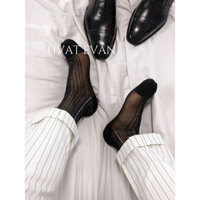 Vớ nam trang trọng màu đen mỏng phong cách mùa hè Tất công sở kiểu cũ