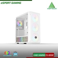 Vỏ Nguồn Máy Tính gaming FA-404W trắng kèn 3 fan LED mặt trước