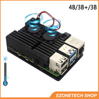 Vỏ Nhôm Raspberry Pi 4/3B+/3B Kèm 2 Quạt Tản Nhiệt