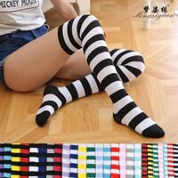 Vớ nữ dài qua đầu gối phong cách Nhật Bản, vớ ống dài nhiều màu sắc, vớ cao đến đùi cho sinh viên, bán buôn