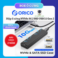 Vỏ ổ cứng cổng ORICO USB type-C Gen2 10Gbps PCIe M2 SATA NVME NGFF 5Gbps Cho SSD M.2 M2PV - HÀNG CHÍNH HÃNG
