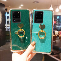 Vỏ Ống Điện Thoại Silicon Có Nhẫn Đỡ Cho samsung galaxy s21fe s20fe s21 s20 ultra s10 s9 plus s10 5g Ốp