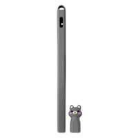 Vỏ Ốp silicon bọc bút dành cho Apple Pencil 2 Hình Mèo Carton- Hàng chính hãng - xám
