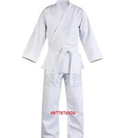 Võ phục quần áo Aikido màu trắng vải Kaki Dày