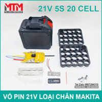 Vỏ pin Makita 18V 21V 20 cell kèm báo pin mạch sạc bảo vệ 80A