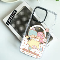Vỏ sạc từ tính không dây Tương thích cho IPhone 11 12 13 15 16 Pro Max Phim hoạt hình Little Twin Stars Vỏ đầy màu sắc 16 Plus Vỏ Acrylic trong suốt Ốp lưng chống sốc cứng