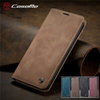 Vỏ sang trọng Cho iPhone 13 12 Mini 11 Pro Max CaseMe Thương Hiệu Thời Trang Màu Nâu Lật Đứng Thẻ Bao Da Ví