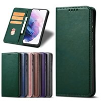 Vỏ Sang Trọng Cho Samsung Galaxy A40S M20 M21 M21S M30 M30S M31 M31S M51 J4 J6 Plus Prime Ốp Lưng Ví Lật Retro Kinh Doanh Mờ Khe Cắm Thẻ Da Đứng Vỏ Bảo Vệ