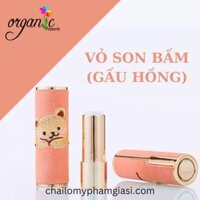 VỎ SON BẤM BỌC DA (GẤU HỒNG)