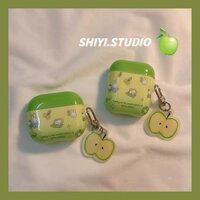 Vỏ tai nghe Apple kt màu xanh lá cây phù hợp AirPods thế hệ thứ 4 Vỏ tai nghe Apple Bluetooth 3airpodpro2