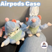 Vỏ tai nghe sang trọng đầu bếp chuột Ratatouille dễ thương cho AirPods 1 / 2 / 3 Pro 2 AirPods 4 Móc chống thất lạc Tai nghe không dây Bluetooth Tai nghe bảo vệ chống sốc